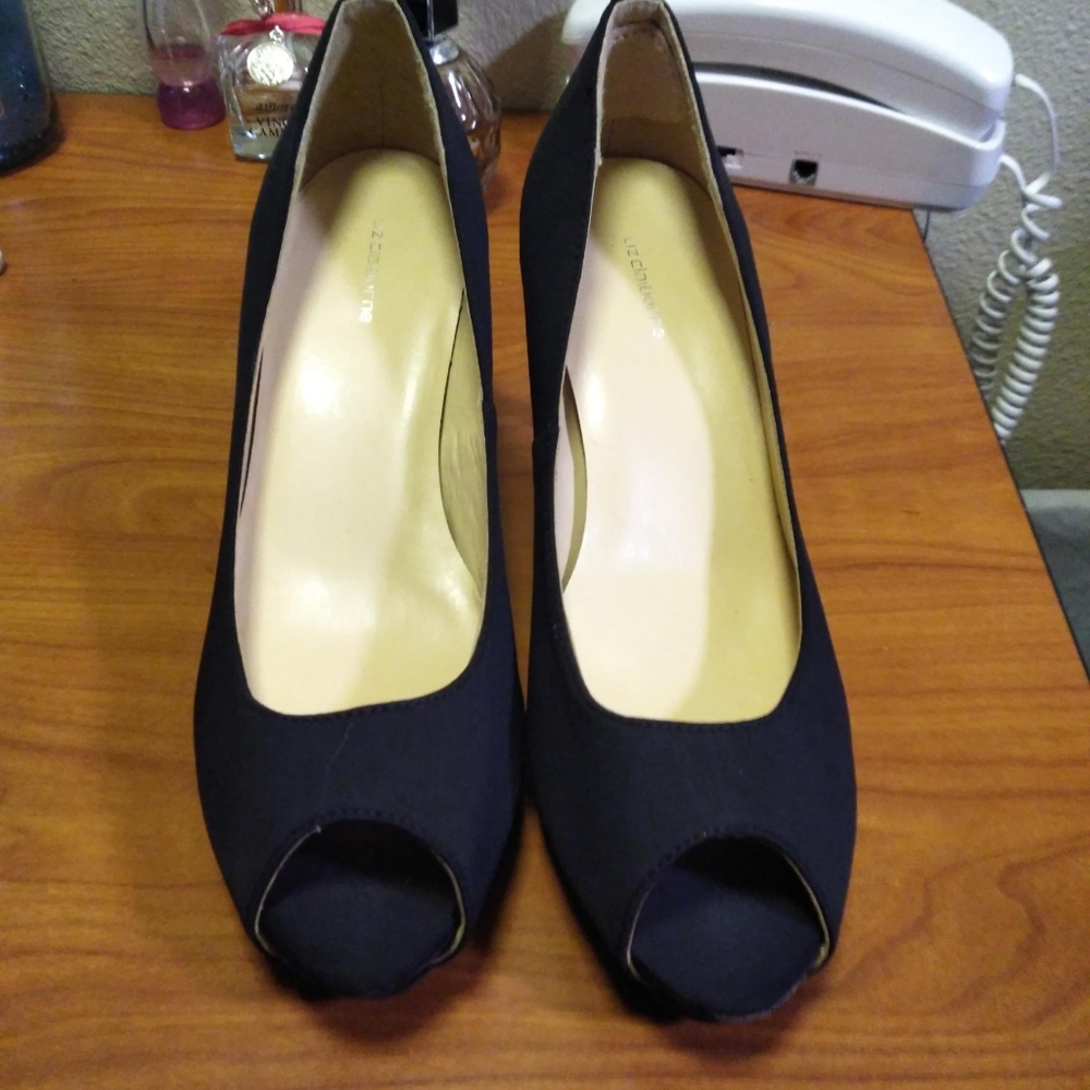 Liz Claiborne black peep toe heels